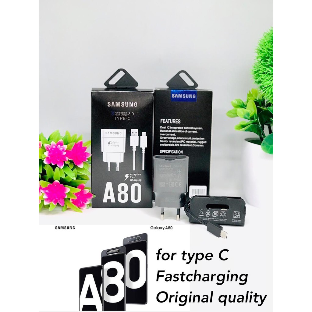 TRAVEL CHARGER SAMSUNG A80 TYPE C &amp; MICRO-USB ORIGINAL FAST CHARGING QC3.0