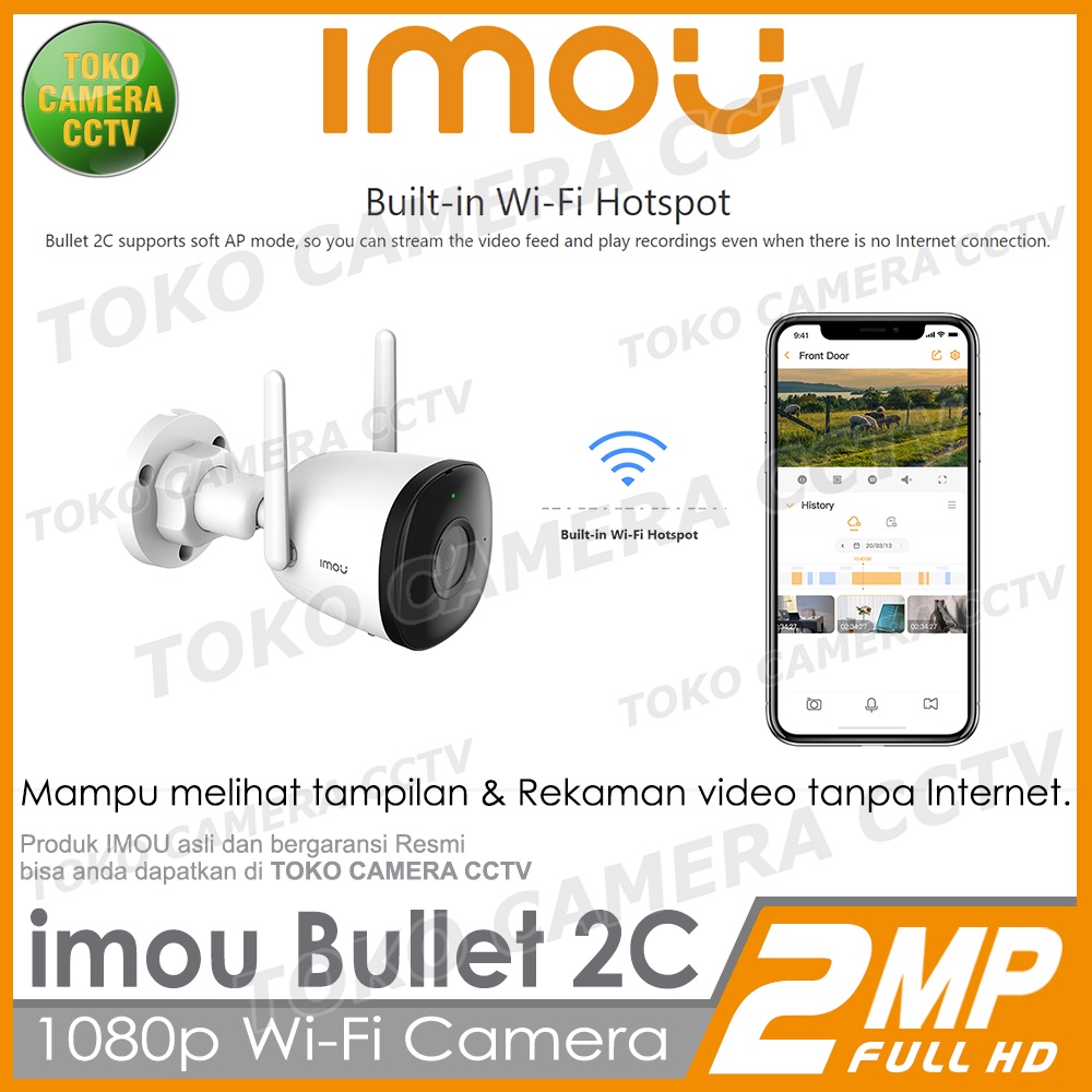 IMOU BULLET 2C 2MP CCTV WIFI KAMERA IP CAMERA WIRELESS OUTDOOR