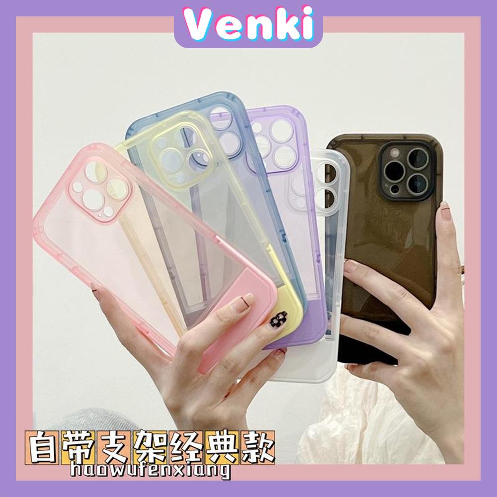 iPhone Case Silicone Soft Cover Folding Stand Clear Candy Color Airbag Shockproof Camera Cover Protection Compatible For iPhone 11 iPhone 13 Pro Max iPhone 12 Pro Max iPhone 7 Plus