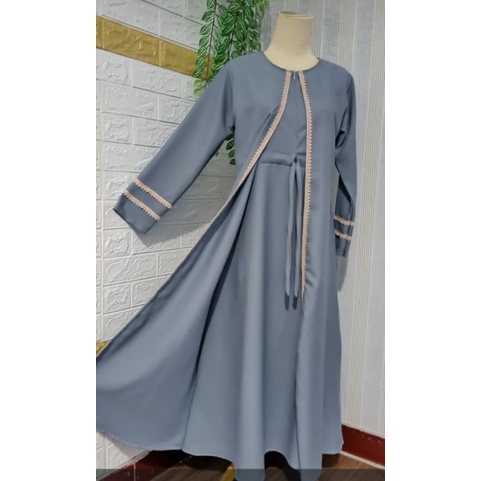 Gamis semi outer, manggo renda busui