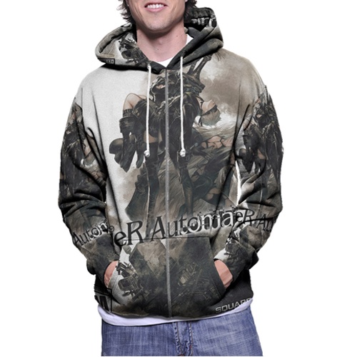Jaket Hoodie Nier Automata Game Hoodie Fullprint Casual Zipper Hoodie Fullprint New Casual Unisex Ho