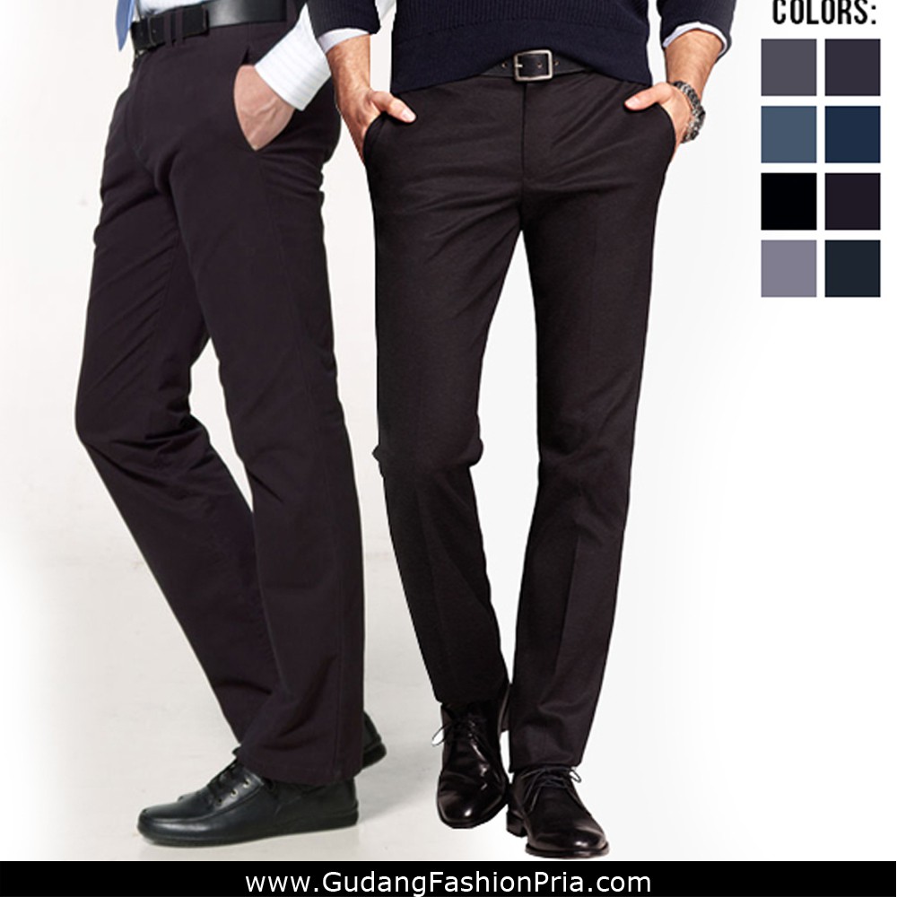 #READY Celana Kantor | Kerja | Formal | CELANA Bahan | CASUAL | Hitam PRIA SLIMFIT