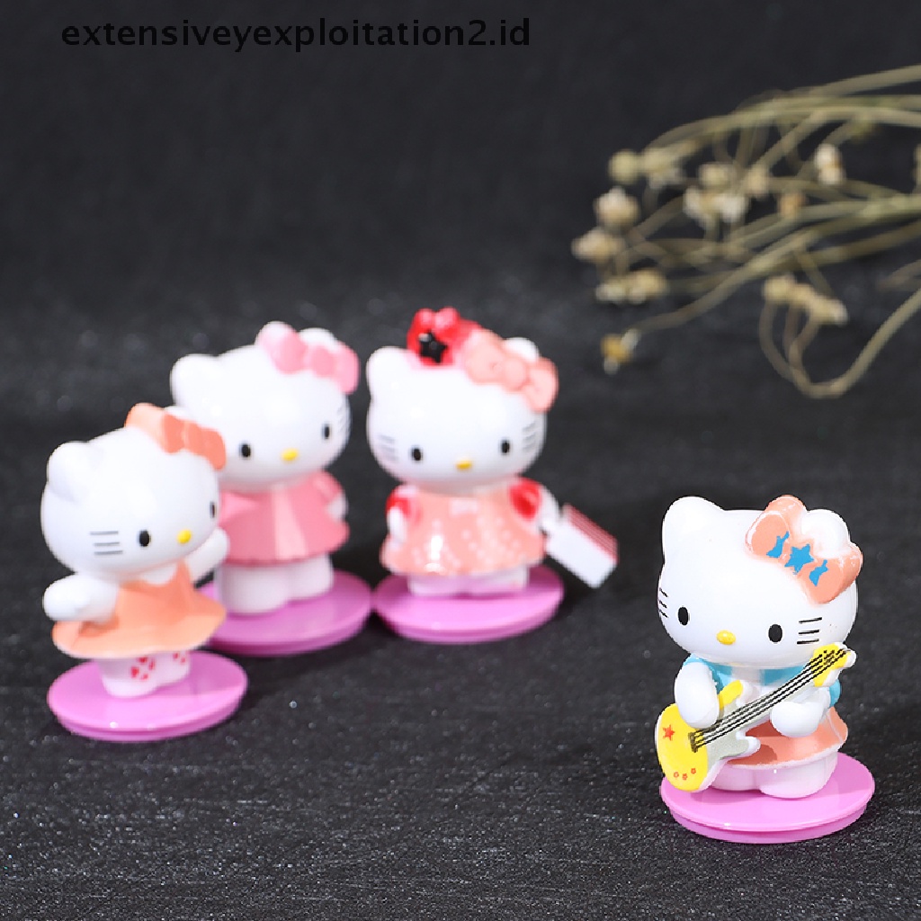 8pcs / set Boneka Hellokitty Handmade Untuk Dekorasi Kue