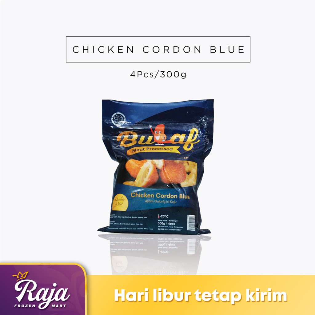 

Bulaf Chicken Cordon Bleu isi 4 300gr / Makanan Beku / Frozen Food / Cordon Bleu / Kentang Beku