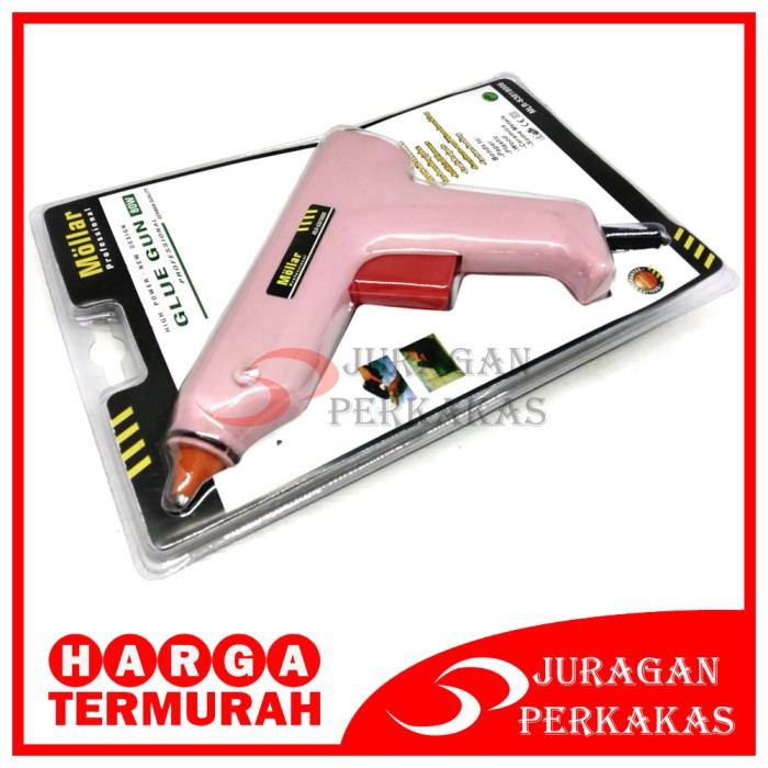MOLLAR ALAT LEM TEMBAK BESAR 80 WATT HOT GLUE GUN LEM BAKAR - PINK