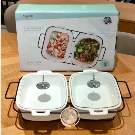 INFORMA Warmer Soup/ Warmer Twin Keramik Putih/Wadah Saji Prasmanan