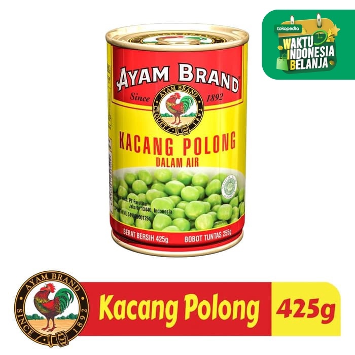 

Gg01Hh Kacang Polong Kaleng Ayam Brand 425Gr Ds01Gkk