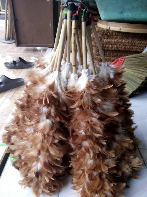 Kemoceng bulu ayam horn panjang 55cm/ sulak horn