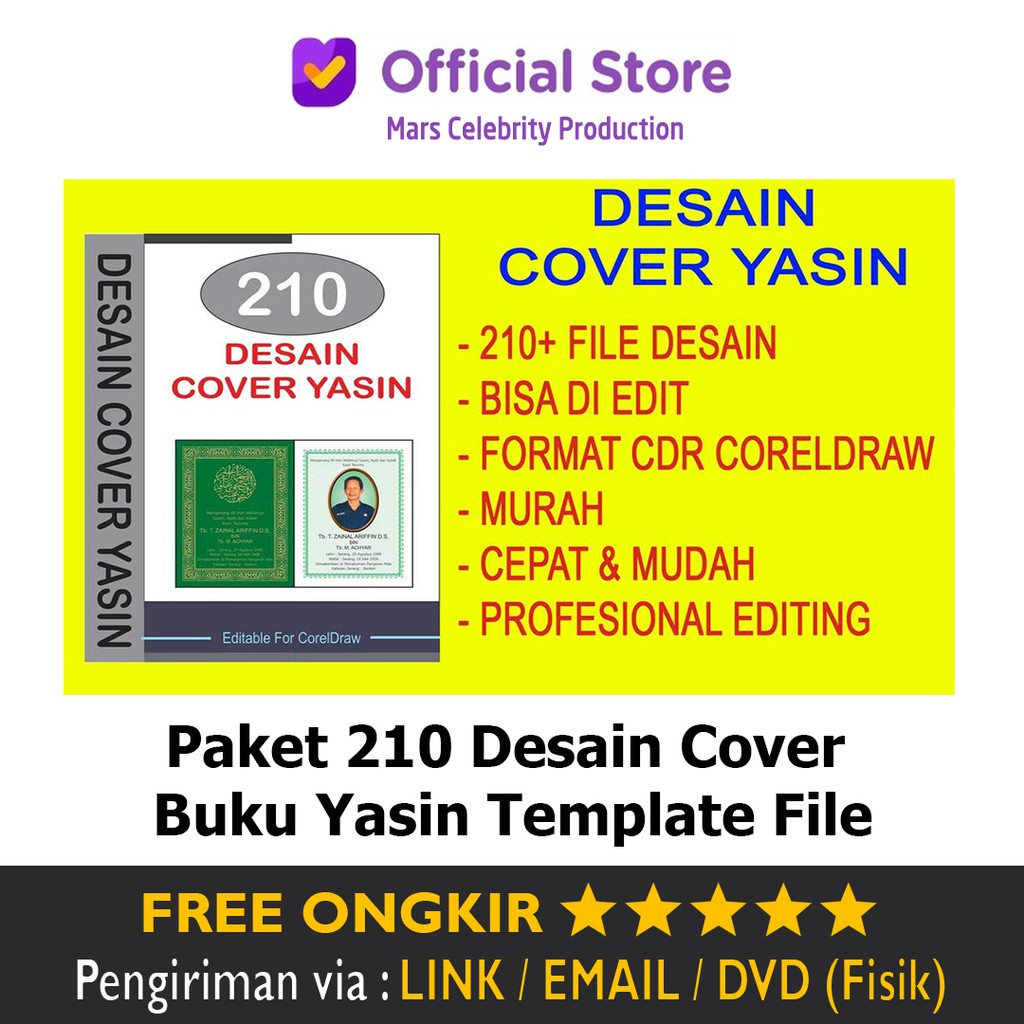 Paket 210 Desain Cover Buku Yasin Template File Siap EDIT Design Grafis Yaasin Usaha Percetakan
