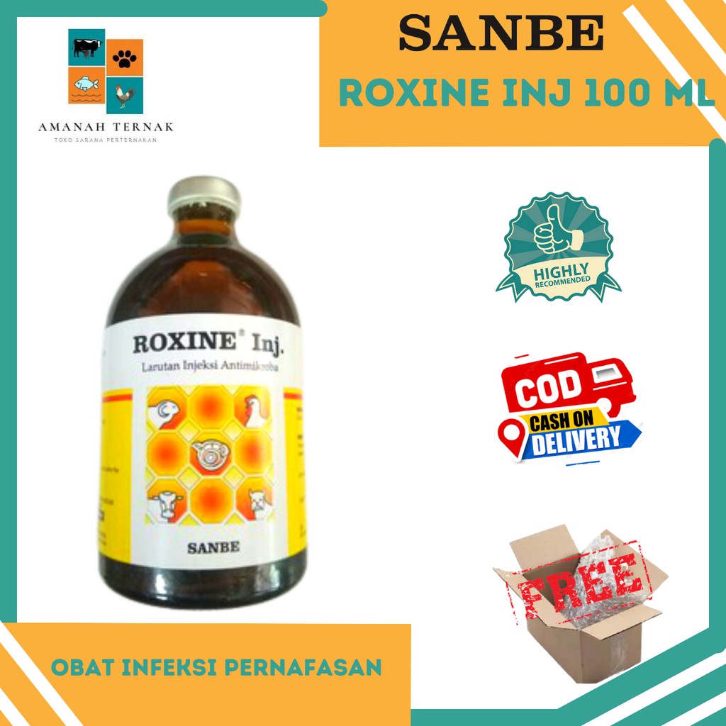 ROXINE Inj  Sanbe 100ml - larutan injeksi antimikroba Obat Infeksi Pernafasan CRD