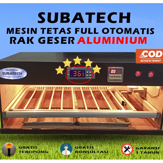 Mesin Tetas Telur Full Otomatis Penetas Rak Geser Alumunium MTFORGA5060 SUBATECH