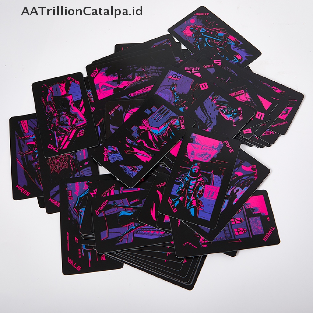 Aatrillioncatalpa Kartu Tarot Bulan Neon Ukuran Saku