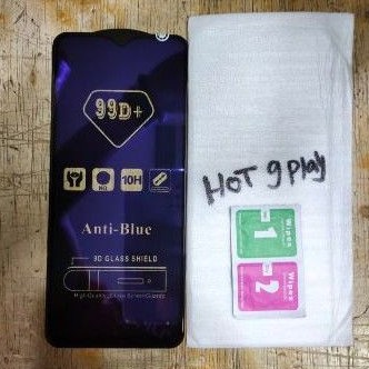 INFINIX HOT 9 PLAY tempered glass full kaca dan anti blue gorila glass MANTUL MURAH MERIAH