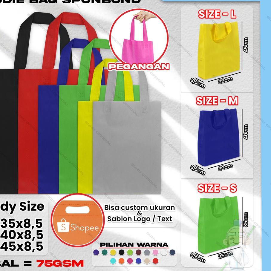 

GOODIE BAG TAS BELANJA SPUNBOND HANDLE 38X45 KAIN KANTONG SOUVENIR