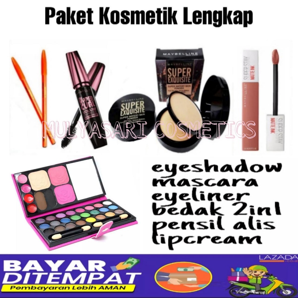 paket Kosmetik Maybelline Lengkap 4 in 1 Paket Make Up Maybelline