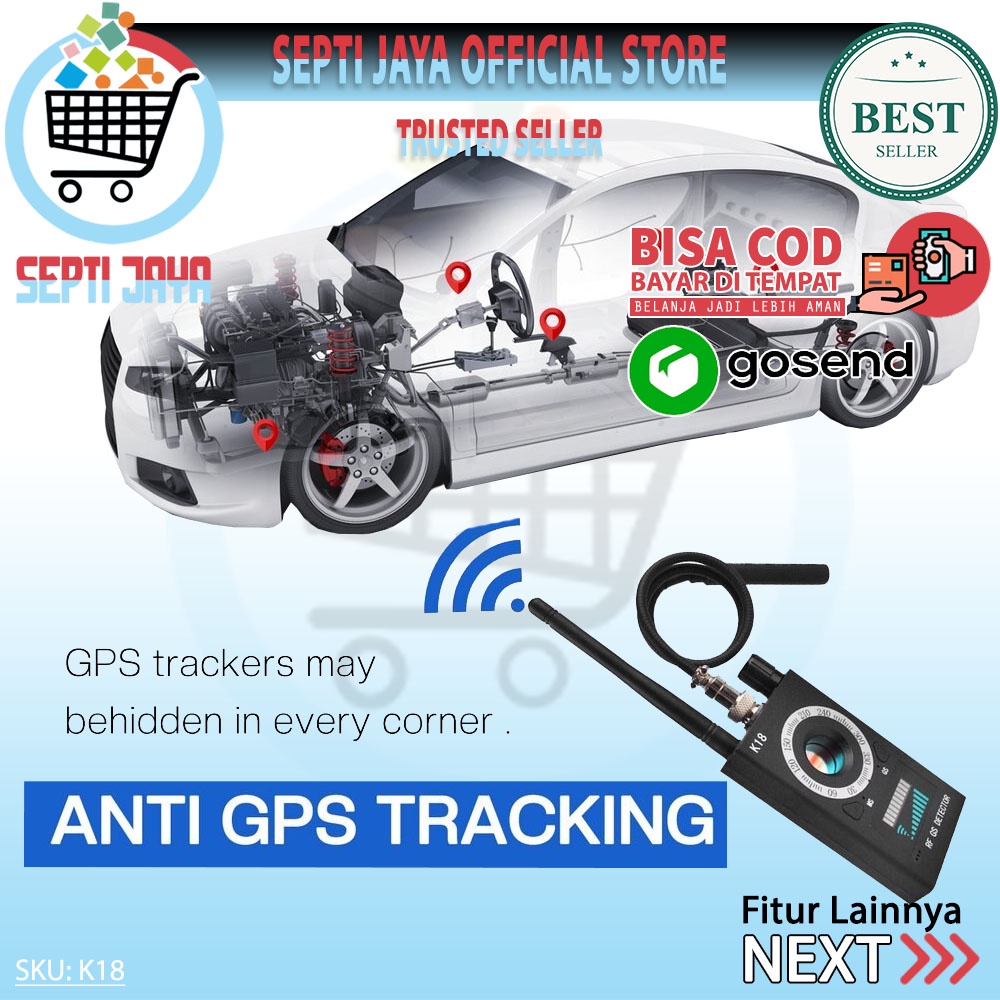 RF Signal Detector K18 Anti Spy Detector Camera Finder GPS Audio Bug pendeteksi kamera spy detector-5
