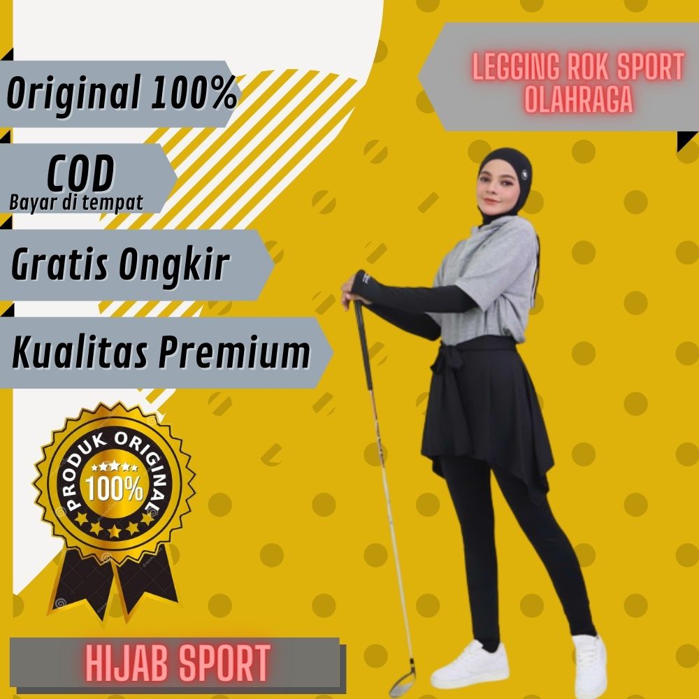 Legging Leging Lejing Rok Bawahan Sport Sporty Sports Wanita Cewek Muslim Muslimah Terbaru Kekinian 