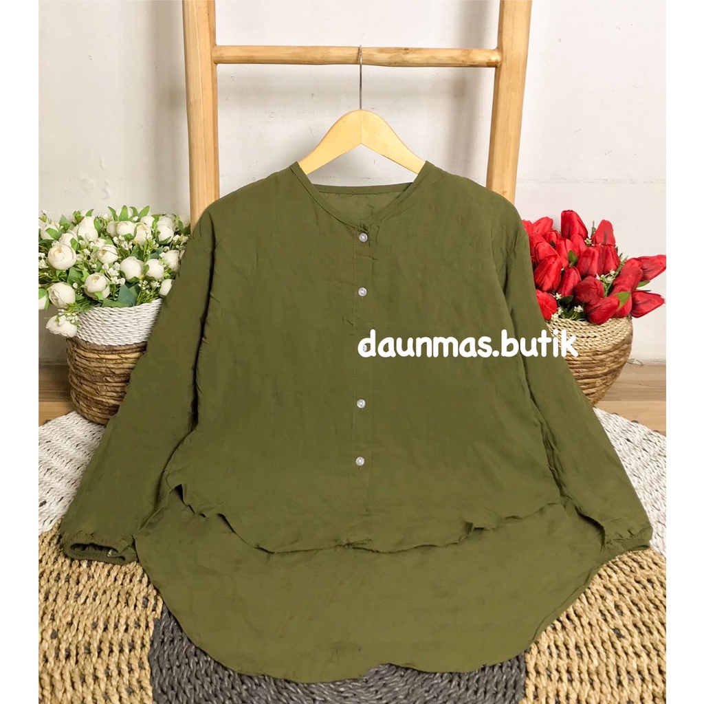 1KG MUAT 5PCS | LOISE BLOUSE BALONA RAYON JUMBO PINGUIN BLOUSE VISCOSE PREMIUM HITS OOTD SELEBGRAM-LOISE ARMY