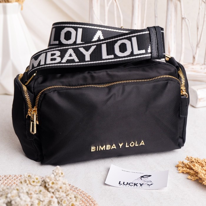 Bimba Y Lola Nylon Zip Crossbody Black - ORIGINAL 100%