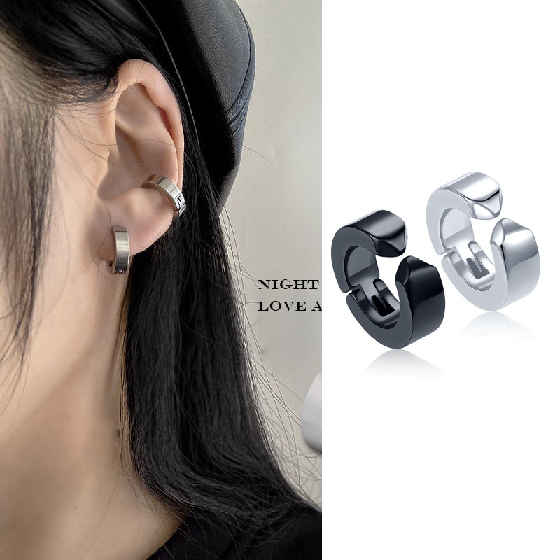 1 Pc Anting Tulang Telinga Bahan Stainless Steel Gaya Korea