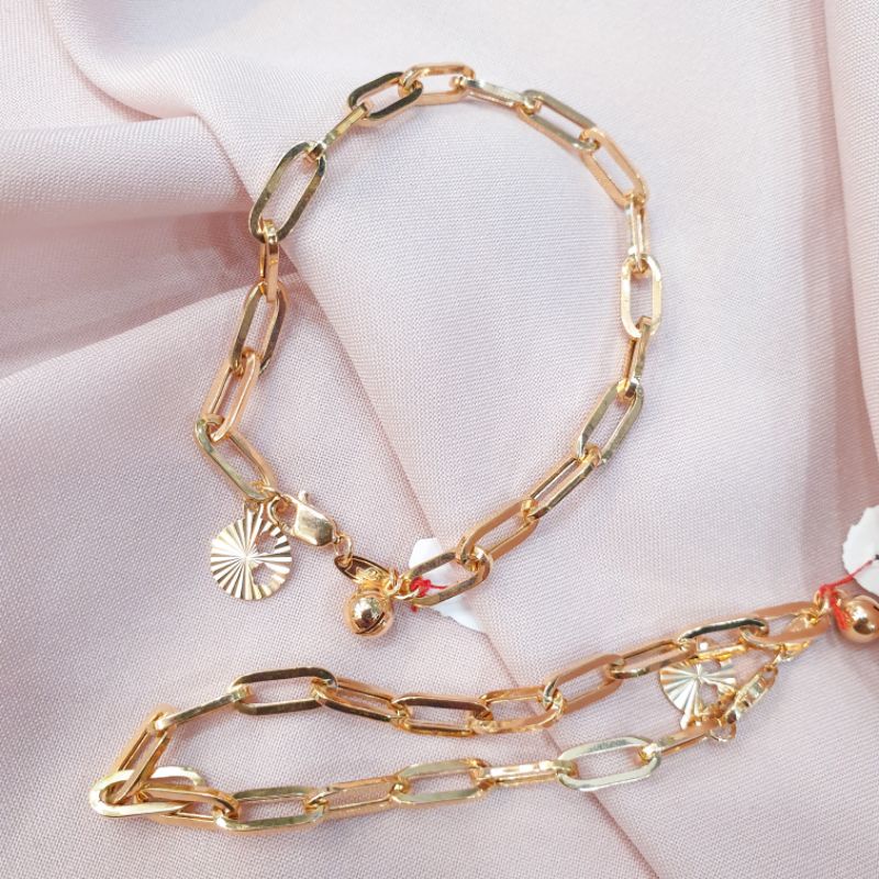 [NEW] Gelang tangan rantai paperclip emas asli kadar 375, perhiasan emas, gelang dewasa, gelang emas