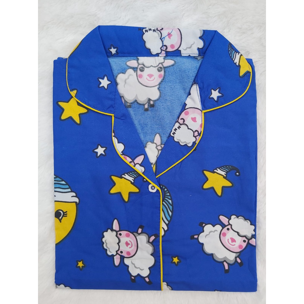 BJ-Piyama PP XXL Wanita Dewasa Murah - Baju Tidur Lengan Panjang-Counting Sheep New