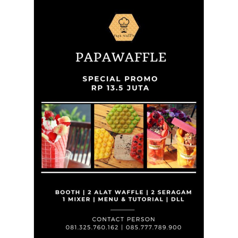 Paket lengkap waffle (booth + alat + bahan) franchise peluang usaha waralaba