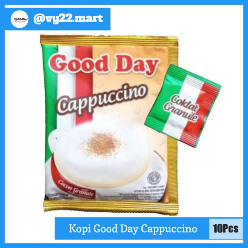 

Kopi Good Day Cappuccino Sachet 1 Renteng isi 10Pcs