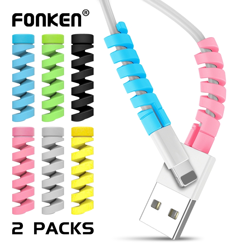 

FONKEN 2/4/8PCS MIX Protector Saver Cover for iPhone 6/7/Phones USB Charger Cable Cord Wire