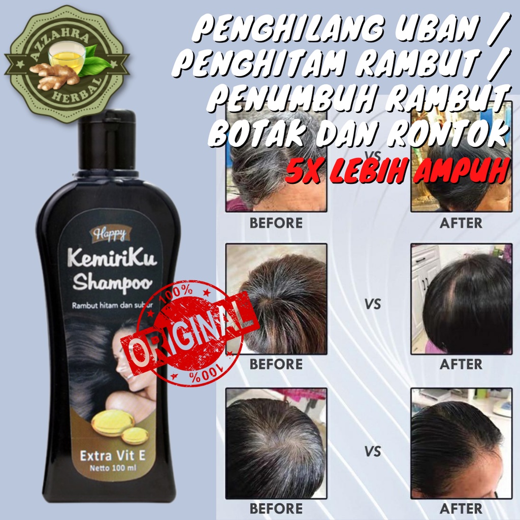 Shampoo 100ml Murni Kemiri Asli / Penghilang Uban Permanen / Penghitam Rambut Permanen / Penumbuh Rambut Botak Dan Rontok