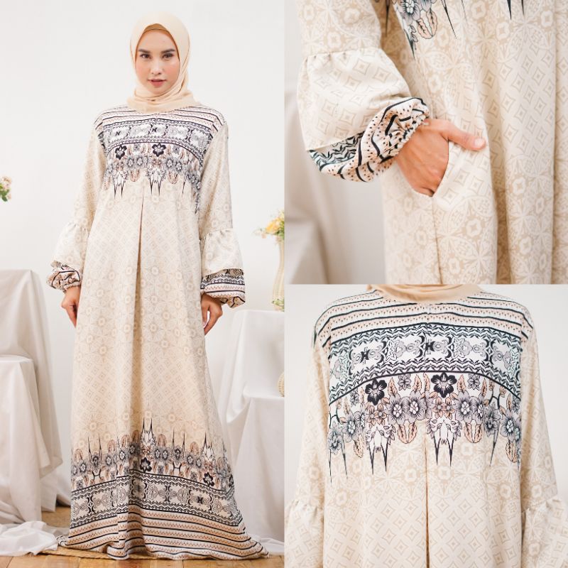 Gamis Maxmara Motif Elena kualitas Premium