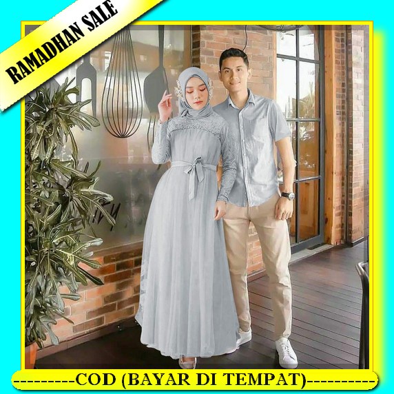 Pakaian Baju Sarimbit Fashion Dres Gamis Seragam Serambit Keluarga Pesta Muslim Kondangan Murah Caup