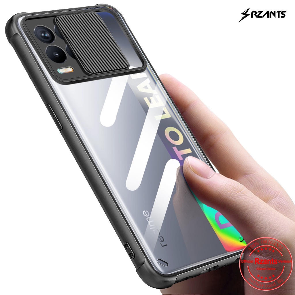 PAKET Case REALME 8 5G 2021 Premium Hard Case Slide Transparent Protection Camera + Tempered Glass