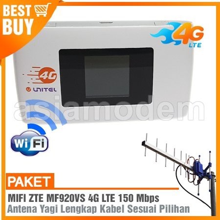 PAKET MODEM WIFI ZTE MF920VS 4G LTE UNLOCK & Antena Yagi Grid Extreme Gain Lengkap Kabel Pigtail