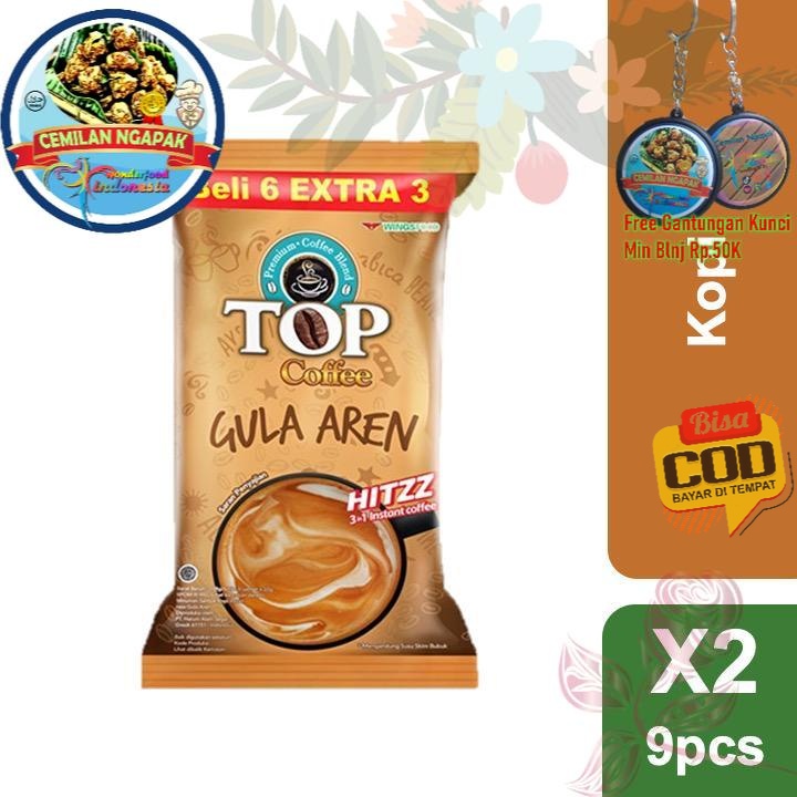 

Kopi Top Gula Aren Pouch 6+3 (Isi 6 pcs Extra 3 pcs) x 2 pcs Kopi Santai