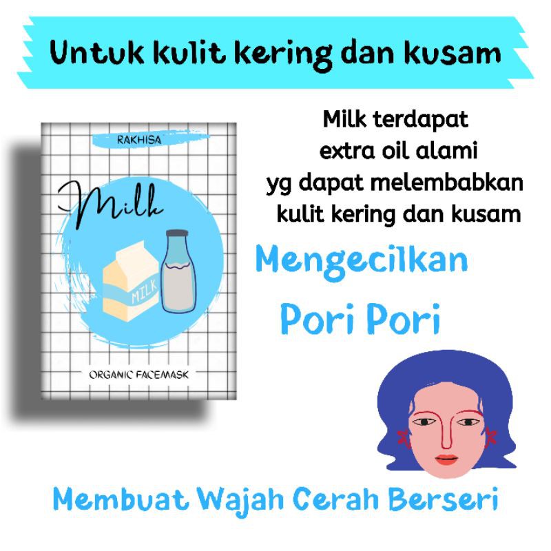 MASKER WAJAH ORGANIK 20gr 12 varian-MILK
