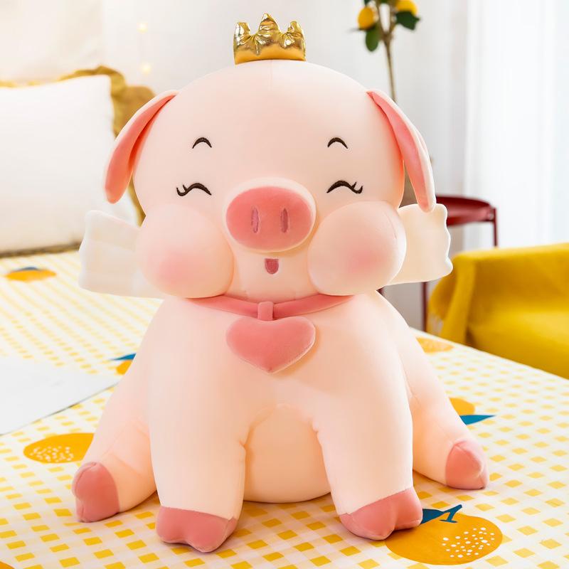 BONEKA PIG CROWN LOVE SIT 45cm Boneka Babi Bantal Babi Boneka Piggy Boneka Pig Guling Pig Boneka Kad