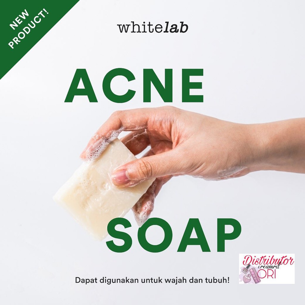 [ORI] Sabun Perawatan Wajah &amp; Tubuh Berjerawat dengan Kandungan BHA &amp; Tea Tree - Whitelab Acne Soap BPOM