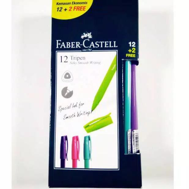 

tK8Code Pulpen Tripen Faber Castell Black Ink (Beli 1 Lusin Free 2 pcs)(M3N1) (masakini)