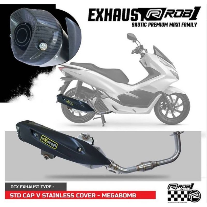 Knalpot Rob1 Pcx 160 - Vario 160 Standart Racing cap V