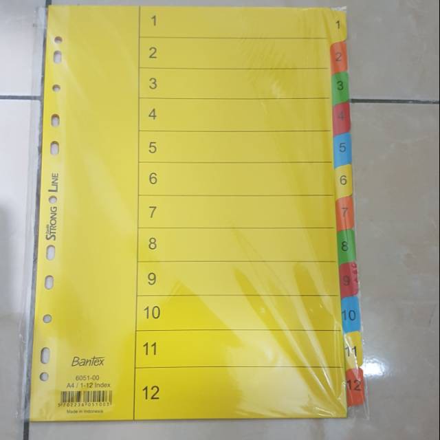 Bantex Cardboard Divider A4 10 Pages 6050 | Pembatas Binder Bantex A4