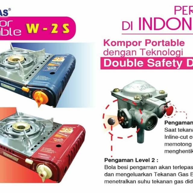 Kompor portable Winn gas Type 2S 1 fungsi Anti Meledak / kompor outdoor double safety