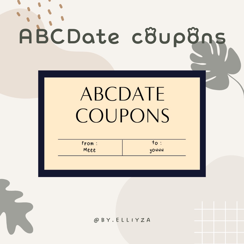 

ABCDate Coupon - Kupon Aktivitas Bersama Pasangan - Hadiah/kado - Birthday/Anniversary Gift - Ulang Tahun
