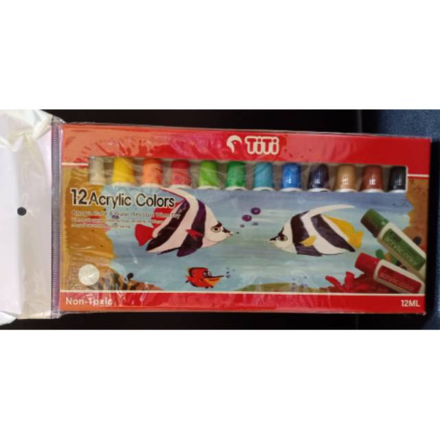 

Cat akrilik / acrylic color TITI 12 warna @ 12ml