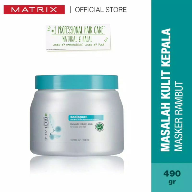 MATRIX MASKER RAMBUT Biolage Scalppure Complete Solution Mask 500 ML UNTUK RAMBUT GATAL BERKETOMBE