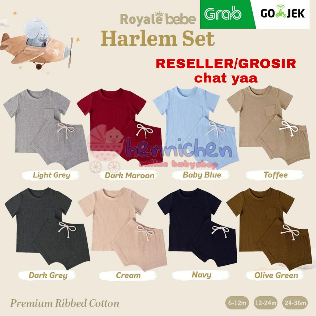 ROYALE  BEBE HARLEM SET SETELAN OBLONG ANAK PREMIUM PIYAMA ANAK PIYAMA BAYI 6-36 BULAN