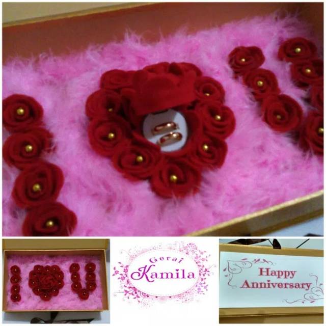 Kotak cincin flower box kado hadiah ulang tahun anniversary  wanita cewek pacar istri (gerai kamila)