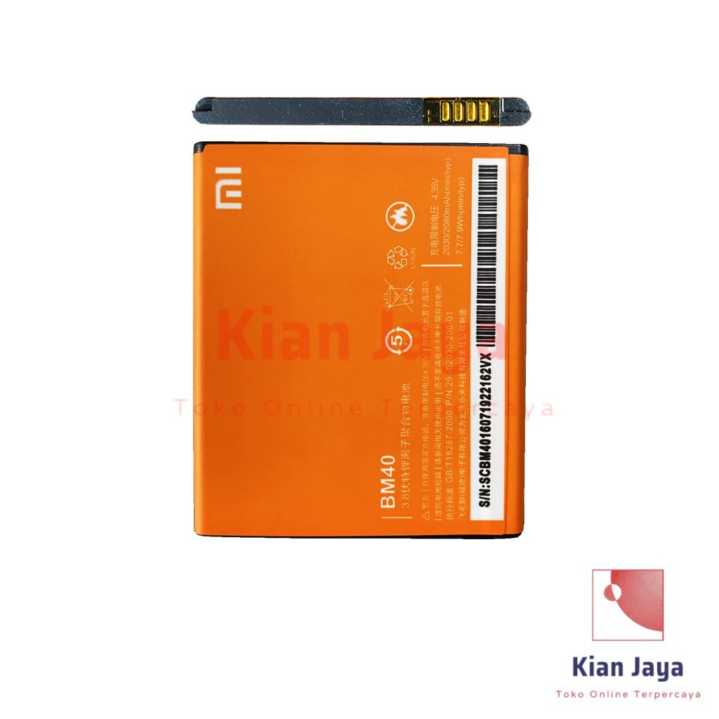 Baterai Xiaomi Mi 2A BM40 Original OEM Batre Batrai Battery HP Xiao Mi BM 40 Ori