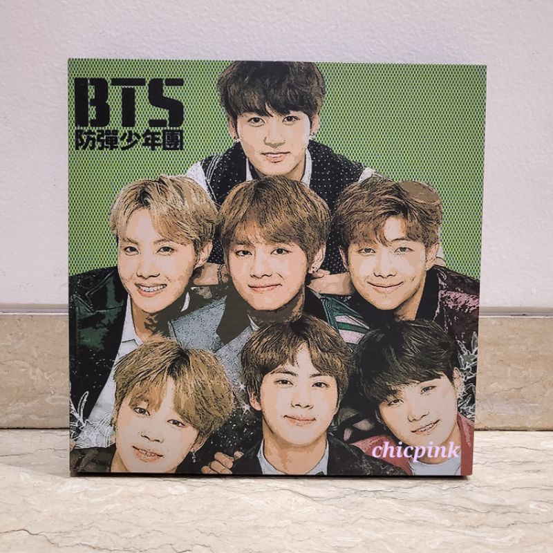 BTS Stripe Wooden Pop Art Print