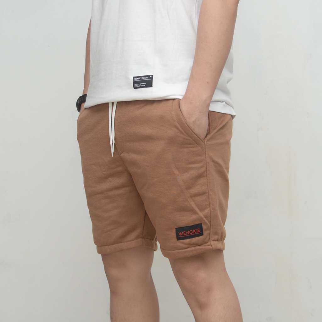 Wengkie.id / Boardshort / celana pendek pria / celana pendek wanita / celana casual / celana pendek murah / Warna Mocca